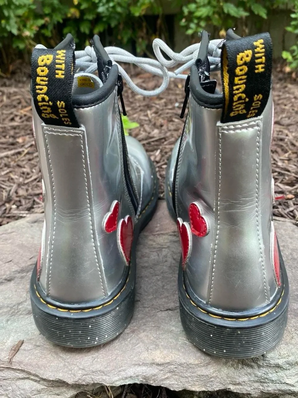 Dr. Martens Whimsy Indie Fairycore Junior 1460 Glitter Star Patent Lace Up Boots